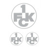 1. FC Kaiserslautern Autoaufkleber - 3er-Set Logo silber - Aufkleber Sticker FCK