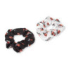 1. FC Köln Haargummi 2er Set - Logo allover - Scrunchies schwarz/weiß Haarband