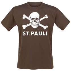 FC St. Pauli T-Shirt Basic – Totenkopf - braun Shirt Gr. 3XL