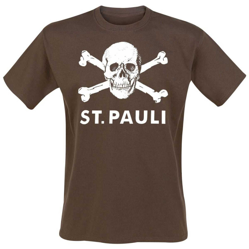 FC St. Pauli T-Shirt Basic – Totenkopf - braun Shirt Gr. 3XL