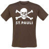FC St. Pauli T-Shirt Basic – Totenkopf - braun Shirt Gr. 3XL