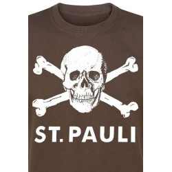 FC St. Pauli T-Shirt Basic – Totenkopf - braun Shirt Gr. 3XL