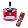 FC Bayern München Drehaschenbecher und Logo Feuerzeug im Set Aschenbecher Ascher Windaschenbecher FCB