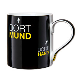 Borussia Dortmund Tasse - Dort-Herz, Dort-Hand, DortMund - Kaffeetasse BVB 09