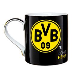 Borussia Dortmund Tasse - Dort-Herz, Dort-Hand, DortMund - Kaffeetasse BVB 09