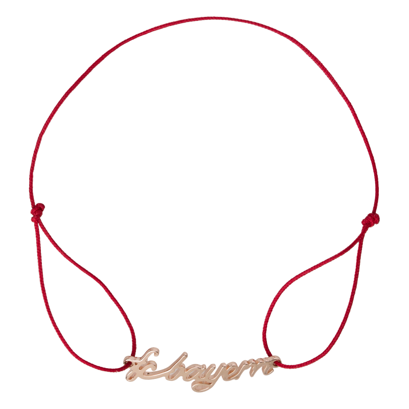 FC Bayern München Damen Armband - Kordel rot - Band mit Anhänger FCB