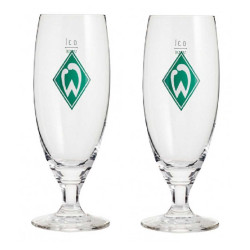 SV Werder Bremen Pilstulpe - Raute - 2er Set | Pilsglas | Bierglas | Glas | SVW