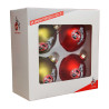 1. FC Köln Christbaumkugel 4er Set - Gold + Rot mattglänzend - Ø 7 cm | Weihnachtskugel