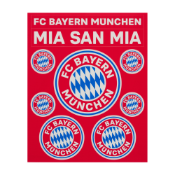 FC Bayern München 2er Set Aufkleberkarte - Schriftzüge & Logo - 21 Einzelsticker Aufkleber FCB