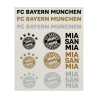 FC Bayern München 2er Set Aufkleberkarte - Schriftzüge & Logo - 21 Einzelsticker Aufkleber FCB