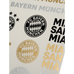 FC Bayern München 2er Set Aufkleberkarte - Schriftzüge & Logo - 21 Einzelsticker Aufkleber FCB