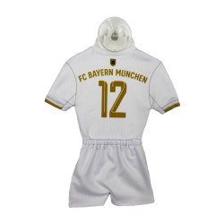 FC Bayern München Autotrikot 2022/23 Weiß Mini Kit  Away Auto Trikot mit Saugnapf FCB