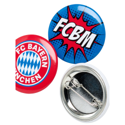 FC Bayern München Kinder Button 3er Set - Logo + Berni + FCB - Anstecker