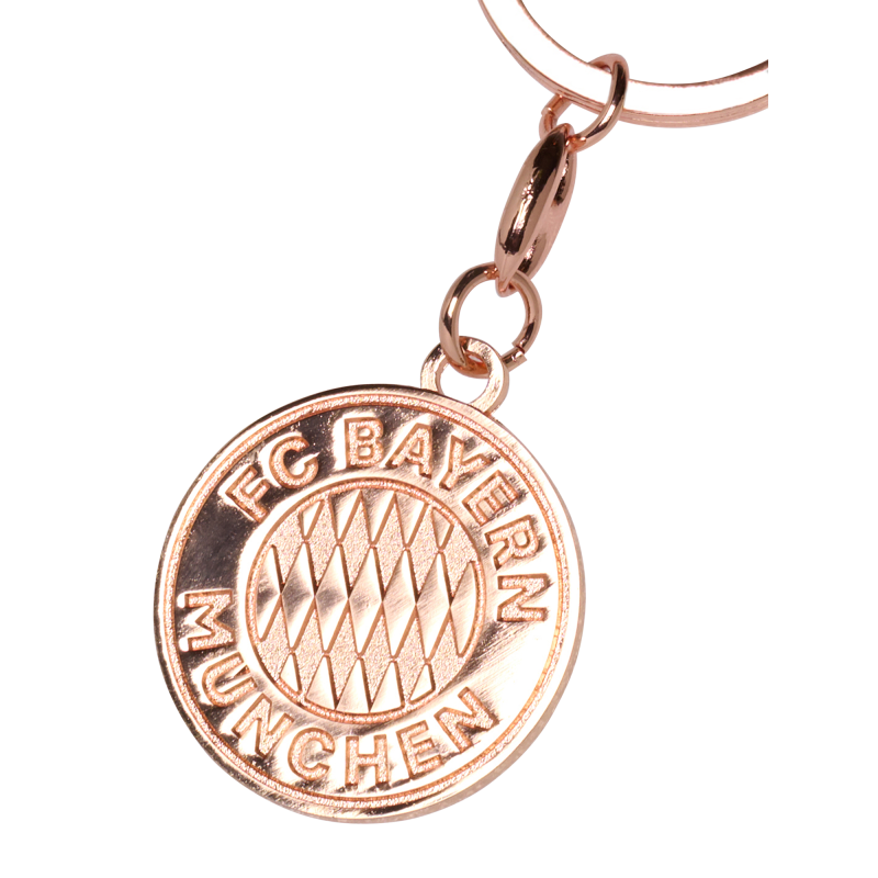 FC Bayern München Schlüsselanhänger- Logo rosegold - Anhänger Emblem FCB