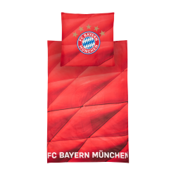 FC Bayern München Bettwäsche Set - 5 Sterne - rot 3-teilig (Kissen- und Deckenbezug + Spannebettlaken) FCB