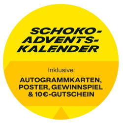 Borussia Dortmund Schokoladen Adventskalender mit Autogrammkarten & Poster - Plus Aufkleber & Lesezeichen