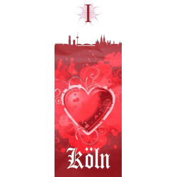 1. FC Köln Fleecedecke - Cologne -  Kuscheldecke 150 x 200 cm Decke - Plus Lesezeichen I love Köln
