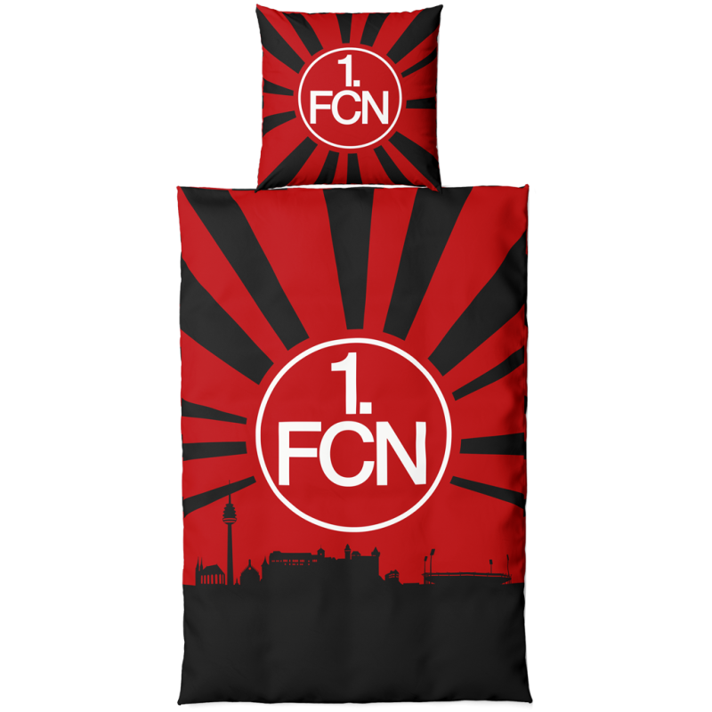 1. FC Nürnberg Bettwäsche - Sonne Skyline - 2-teilig 135 x 200 cm FCN