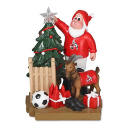 1. FC Köln Gartenzwerg mit Weihnachtsbaum und Hennes | Zwerg