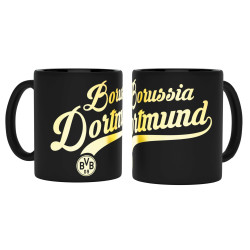 Borussia Dortmund Tasse - Metallic Schriftzug - Kaffeetasse Becher BVB 09