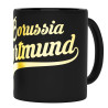 Borussia Dortmund Tasse - Metallic Schriftzug - Kaffeetasse Becher BVB 09
