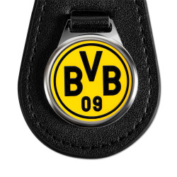 Borussia Dortmund Schlüsselanhänger Lederoptik mit Emblem Anhänger Logo BVB 09