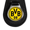Borussia Dortmund Schlüsselanhänger Lederoptik mit Emblem Anhänger Logo BVB 09