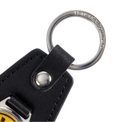 Borussia Dortmund Schlüsselanhänger Lederoptik mit Emblem Anhänger Logo BVB 09