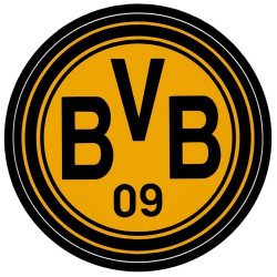 Borussia Dortmund Sticker - Retro Logo -  Ø 8 cm Aufkleber schwarzgelb Sticker BVB 09