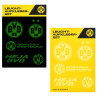Borussia Dortmund Leuchtsticker-Set 5tlg | Aufkleberkarte | Aufkleber | nachtleuchtend | Sticker BVB 09