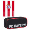 FC Bayern München Schul-Set 2-teilig: Faulenzermäppchen schwarz + Hausaufgabenheft Stripes FCB