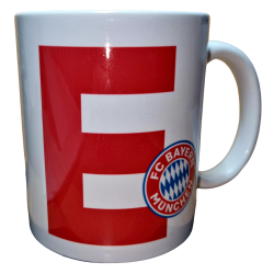 FC Bayern München Buchstaben Tasse - E - Kaffeetasse Logo FCB