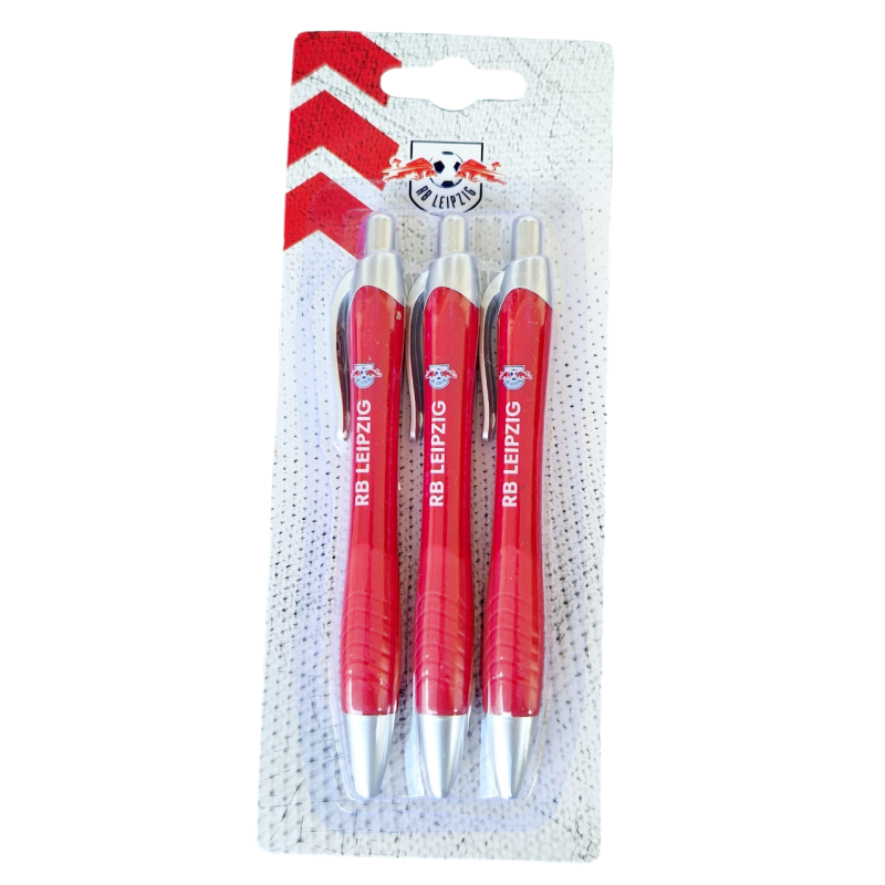 RB Leipzig Kugelschreiber 3er Set - Logo - ROT Kuli Stift RBL