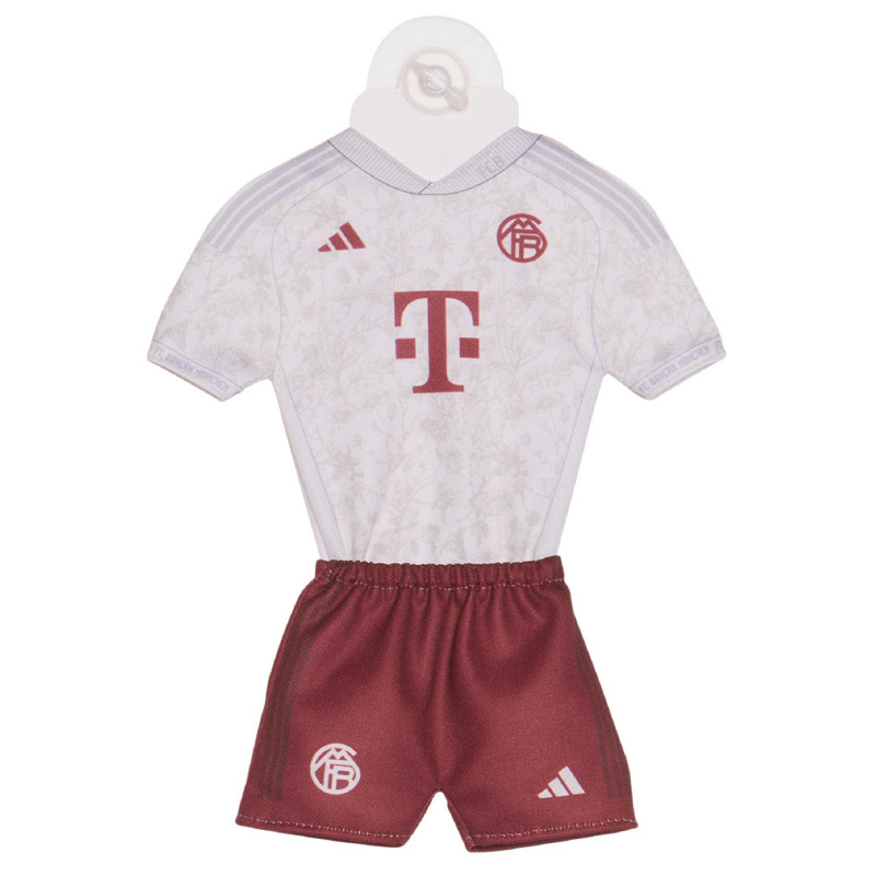 FC Bayern München Autotrikot UCL 2023-24 Offwhite/Bordeaux Mini Kit Auto Trikot mit Saugnapf FCB