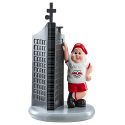 RB Leipzig Gartenzwerg - Uniriese - Zwerg mit City-Hochhaus RBL
