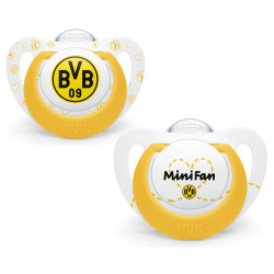 Borussia Dortmund NUK Schnuller 2er Set - Minifan - BVB-Schnullerset 0-6 Monate