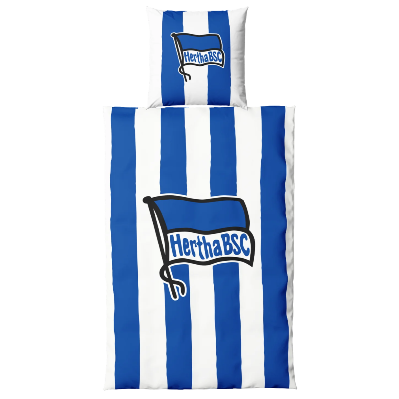 Hertha BSC Berlin Bettwäsche - Blockstreifen - Blau-Weiß 135 x 200 cm