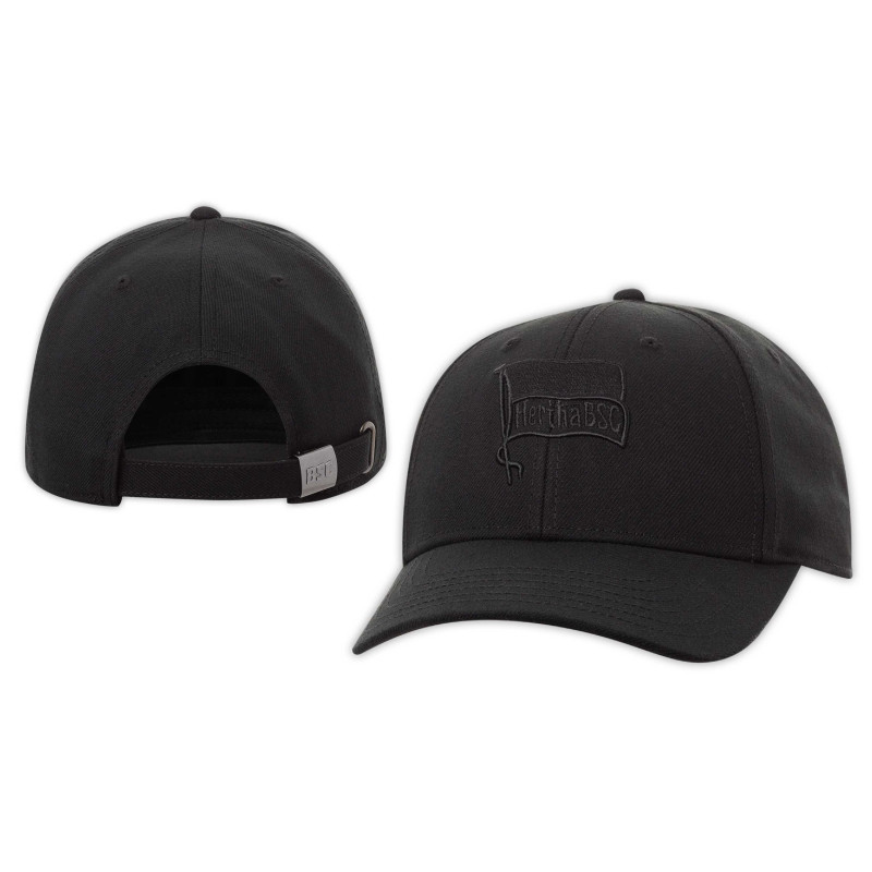 Hertha BSC Berlin Cap - Fahne schwarz - all black | Kappe | Basecap | HBSCB