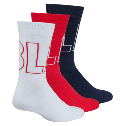 RB Leipzig Socken - Dynamic - 3er Set rot-weiß-dunkelblau RBL - Gr. 35-38 bis 43-46