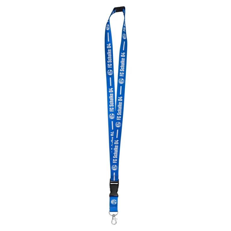 FC Schalke 04 Schlüsselband - Classic - blauweiß | mit abnehmbarem Schlüsselanhänger | Lanyard | S04