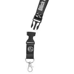 FC Schalke 04 Schlüsselband - Glück auf! - schwarz  mit abnehmbarem Schlüsselanhänger | Lanyard | S04