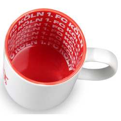 1. FC Köln Tasse - Logo Prägung - weiß | mit Innendekor | Kaffeetasse | Becher
