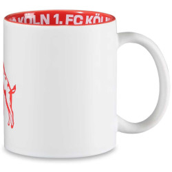 1. FC Köln Tasse - Logo Prägung - weiß | mit Innendekor | Kaffeetasse | Becher
