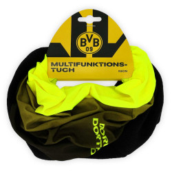 Borussia Dortmund Kinder Multifunktionstuch mit Fleece - schwarz-neon - Schlauchschal | Tuch | Kopftuch | Halstuch | BVB 09
