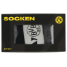 Borussia Dortmund Socken 3er Set Geschenkset Gr. 39-42 | Weiß-Grau-Schwarz | BVB 09