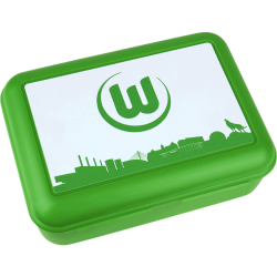 VfL Wolfsburg Brotdose - Skyline - grün | Lunchbox | Vesperbox | Frühstücksdose