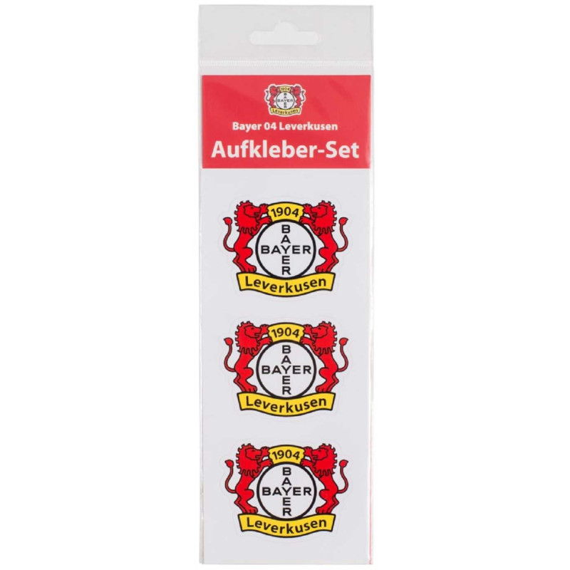 Bayern 04 Leverkusen Aufkleber - Logo - 3er Set klein| vierfarbig | 5.8 x 4.5 cm | Sticker