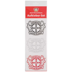 Bayer 04 Leverkusen Sticker 3er Set - Wappen schwarz-silber-rot - 10 x 7.5 cm | Aufkleber