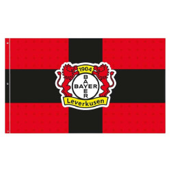 Bayer 04 Leverkusen Hissfahne - Kreuz schwarz - 150 x 90 cm | Fahne | Rot-schwarz  | Flagge B04