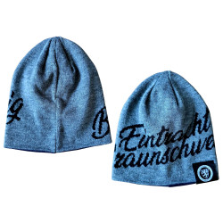 Eintracht Braunschweig Wendebeanie - Logo - Anthrazit/Blau-Gelb | Wendemütze | Beanie | Mütze | BTSV